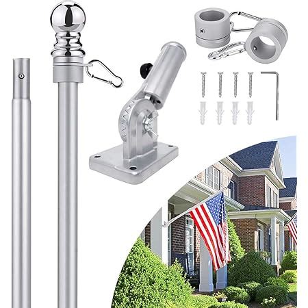 amazon house flag pole mount metal|residential house mounted flagpoles.